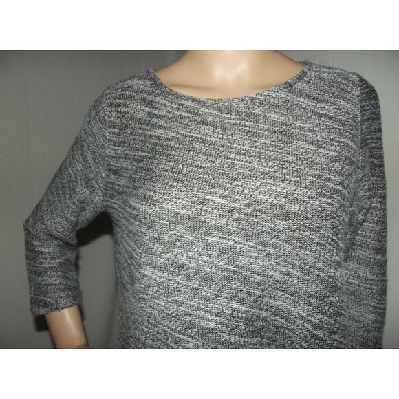 Talbots Sweater Womens Size SP Black White Woven Knit pockets shirttail tunic PS - Picture 7 of 14